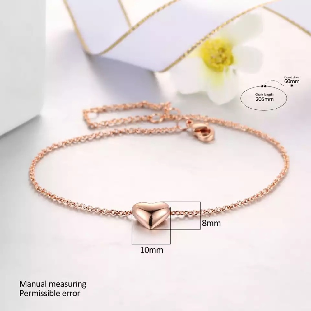 Love Heart Style Rose Gold Bracelet - Picture 4 of 6